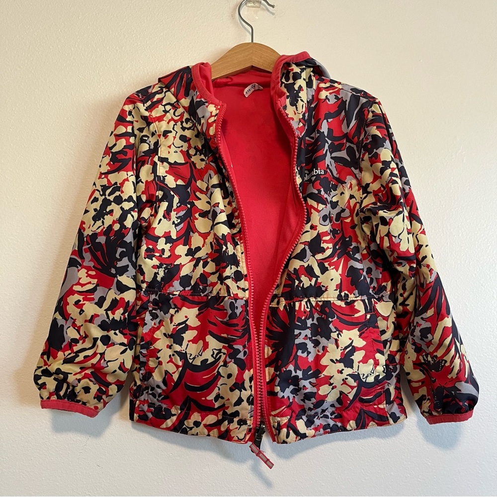 LAST CHANCE Columbia Girl’s Reversible Hooded Pink Floral Jacket Size XXS | 4/5 - Picture 2 of 10